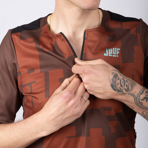 Jëuf Pro Gravel Jersey with Zip - Brown