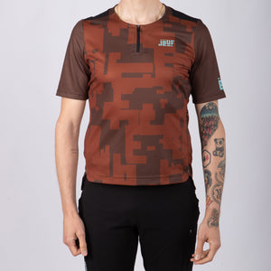 Maglia Jëuf Pro Gravel con zip - Marrone