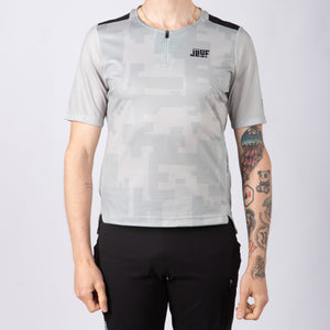 Maglia Jëuf Pro Gravel con zip - Grigio